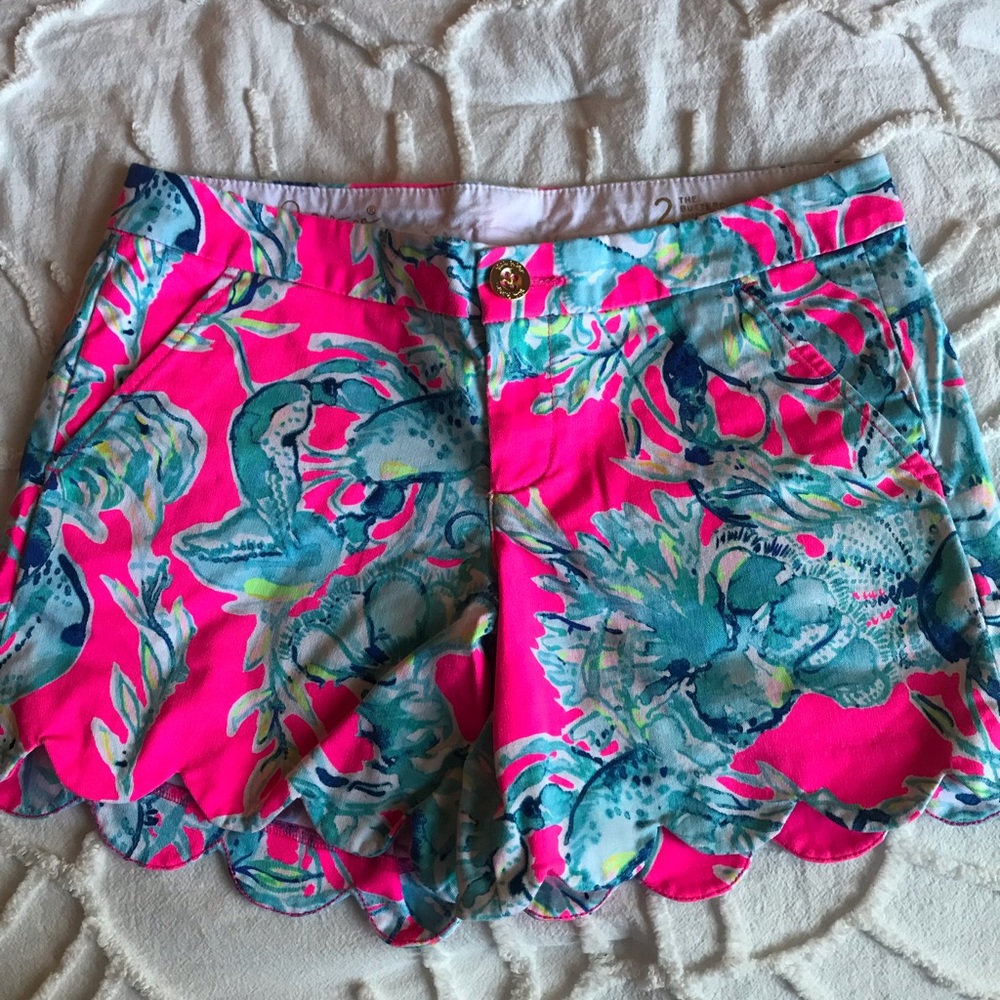 lilly pulitzer pink lobster buttercup shorts